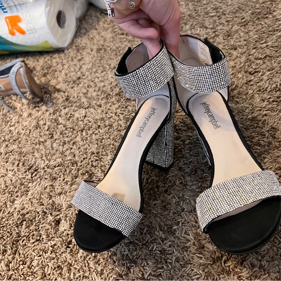 Jeffrey Campbell Lindsay Ankle Strap Sandal
Black satin and rhinestones - Picture 7 of 7